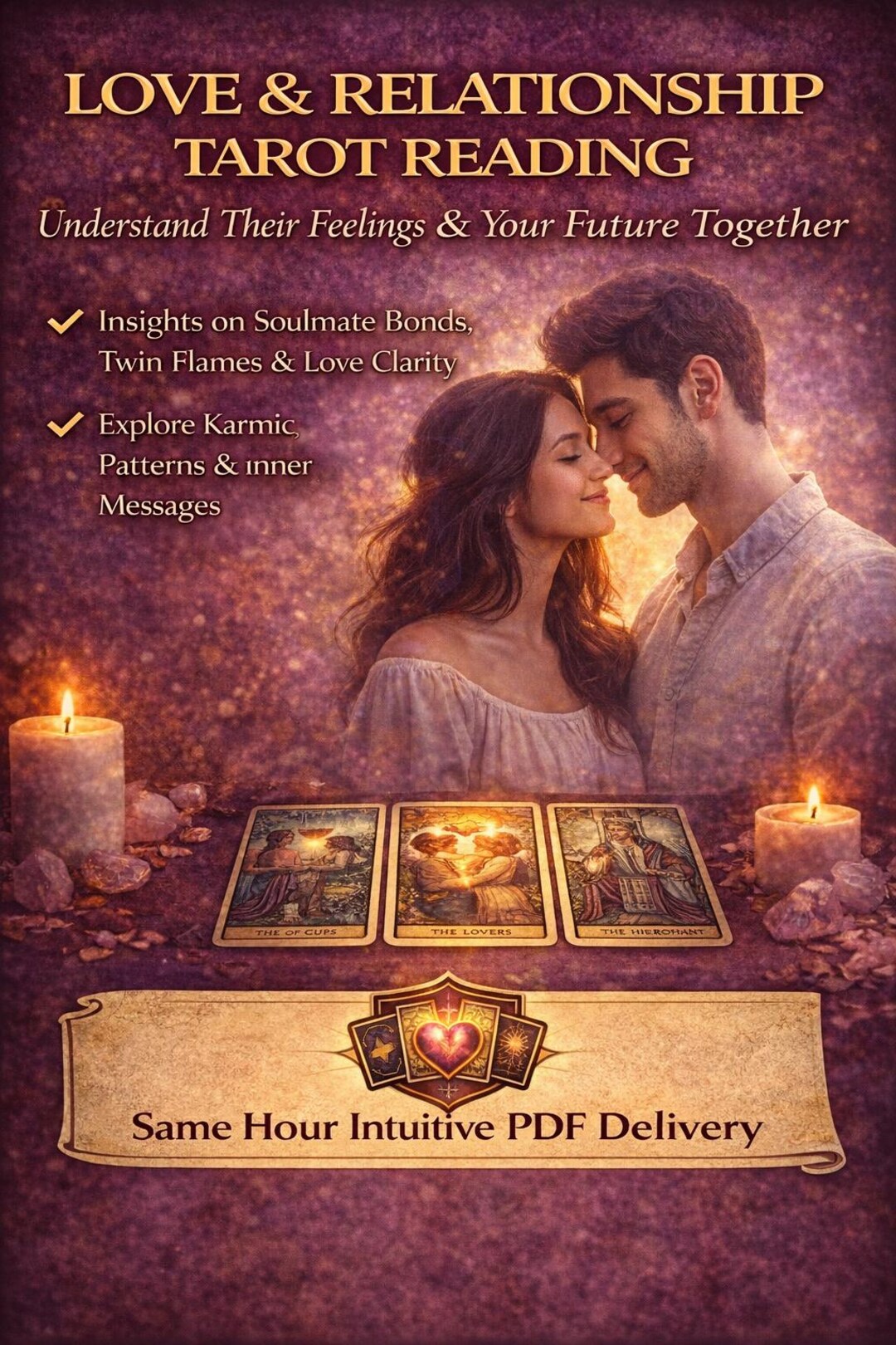 Love &amp; Relationship Tarot Reading - Soulmate, Twin Flame, Karmic Insights (PDF Delivery) - Etsy