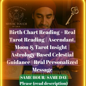 Combo di lettura di astrologia e tarocchi - Sole, Luna Ascendente / Lettura spirituale personalizzata - Consegna in giornata - Ora stessa