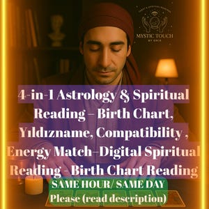 Paquete de astrología 4 en 1: análisis de la carta natal, análisis de compatibilidad y lectura energética de compatibilidades / Kit espiritual