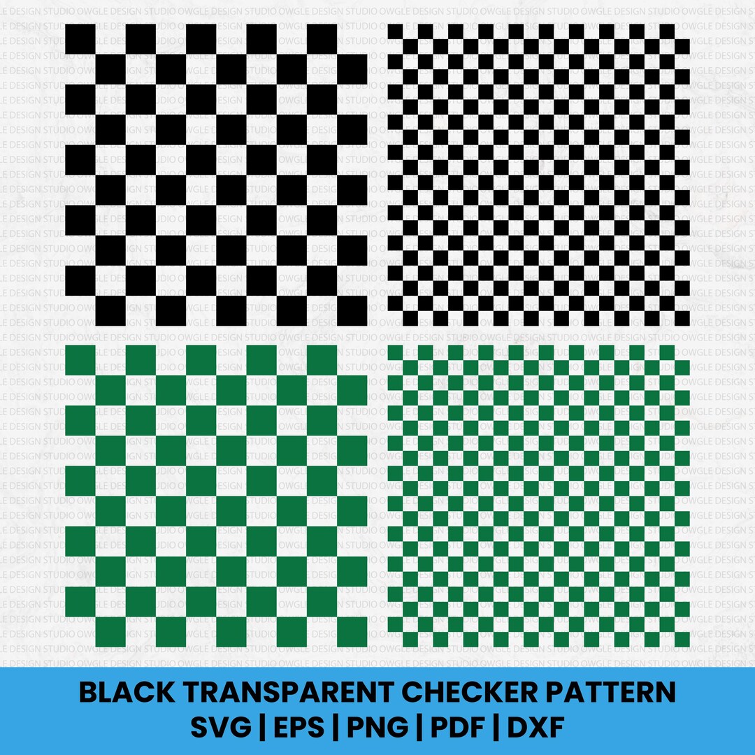 Checker Design Printable Black & Green Checkered Clipart, Chessboard Pattern, Board Game Design ...