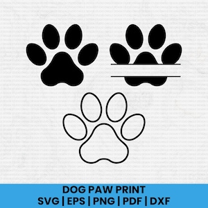 Dog Paw Print SVG Bundle: Cricut & Silhouette Cut Files (Digital Download