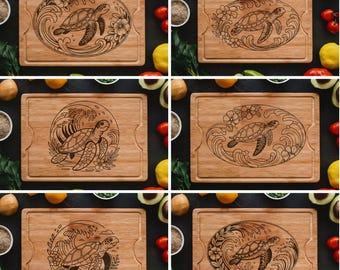 Charcuterie Board, Charcuterie Board Svg, Sea Turtle Svg, Cutting Board Svg, ocean turtle vector, marine life svg, wood engraving svg
