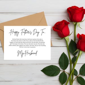 Father's Day Card from Wife | Printable Card for Dad | Digital Download | Romantic Card for Husband |Father's Day card | Husband Card