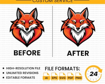 Custom Vectorization Service: Logo & Image Redraw, High-Resolution Files , Digital download