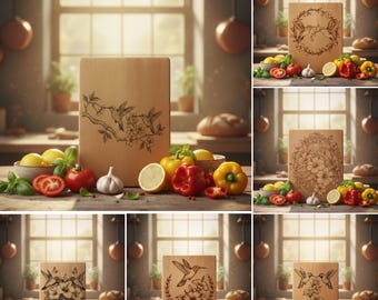 Charcuterie Board Engraving File, Kitchen Decor, Chopping, Cutting Board, Couple of Hummingbird and Flower, 3D illusion, PNG Image Download