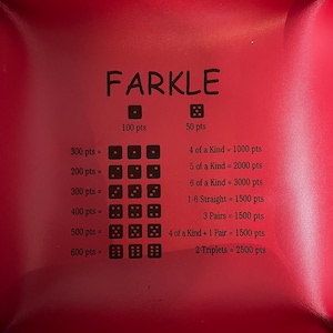 Custom Farkle Dice Tray with Scoring Guide – Perfect for Game Night!