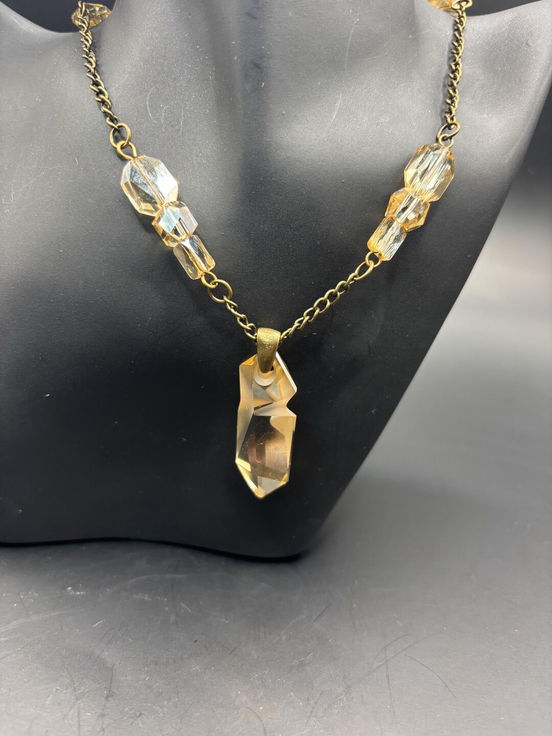 Ox Chain Necklace, Swarovski Crystals With Brass Ox Chain - Etsy