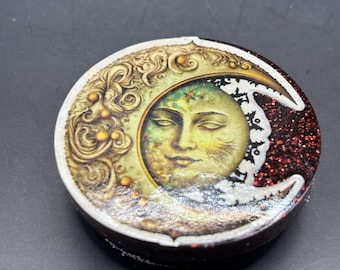 Celestial Sun & Moon Resin Phone Grip – Handmade Pop Socket