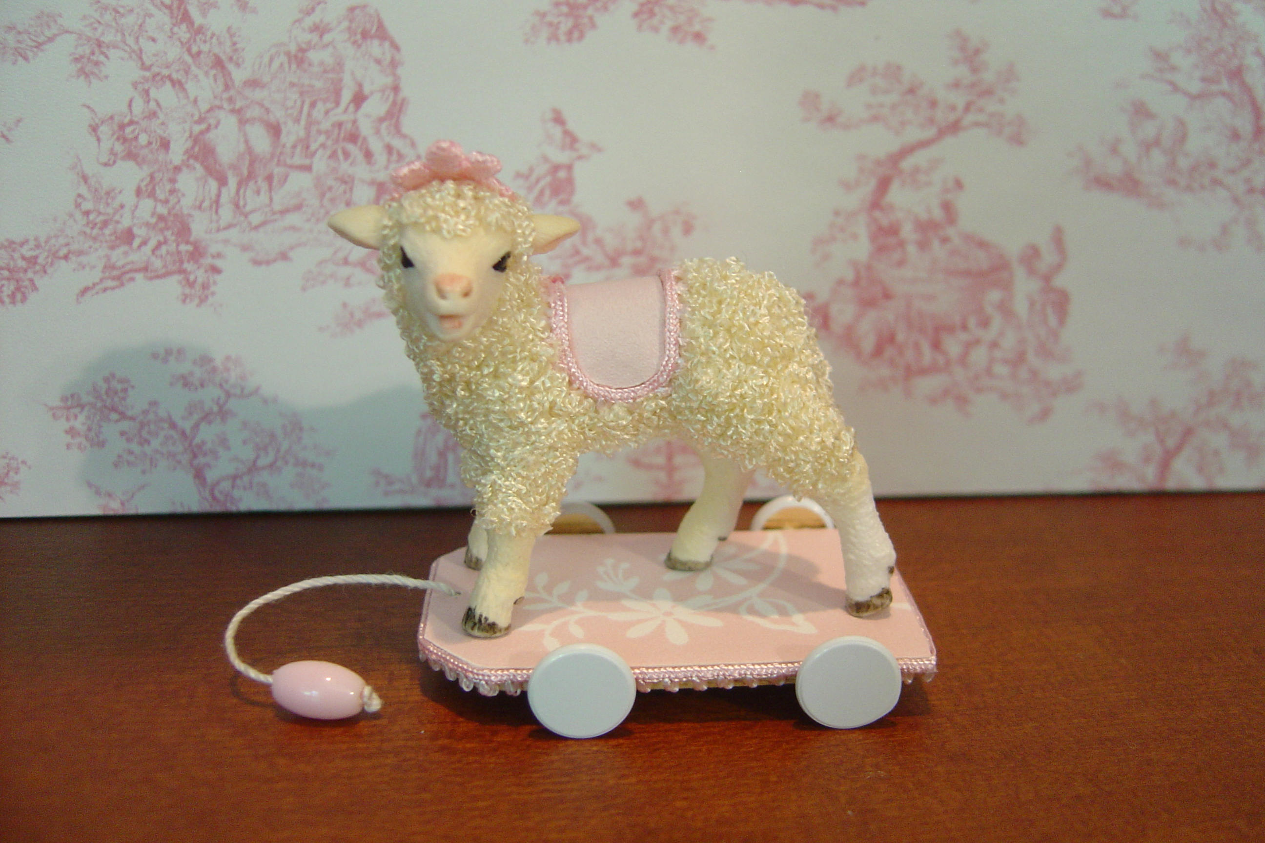 Dollhouse Child's Rideon Toy Lamb Pink Miniature 112 Etsy