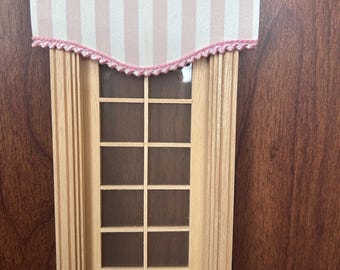 Dollhouse Window Shade / Blind Miniature / Many Colors Toile or Stripe 1:12 Scale