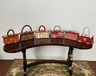 Dollhouse handbags purses miniature choice of six 1:12 scale full scale