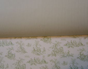 Dollhouse Green and White Stripe wallpaper miniature 1:12 scale