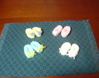 Dollhouse slippers blue yellow pink or white miniature 1:12 scale full scale