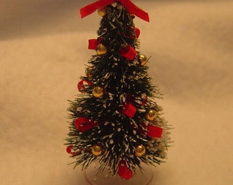 Miniature Christmas Tree 6" dollhouse decorated 1:12 scale