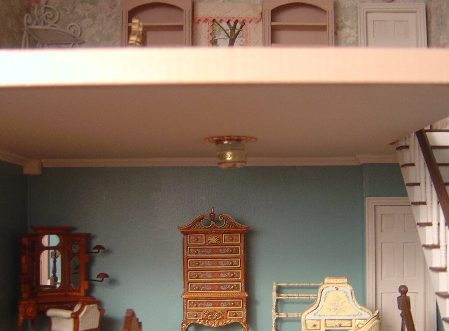 Battery operated top dollhouse ceiling lights
