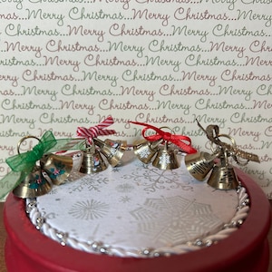 Miniature Christmas Bells dollhouse decorated 1:12 scale