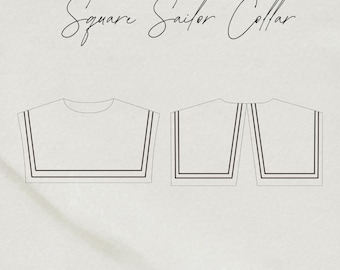 Square Sailor Collar PDF Sewing Pattern (US 2-20)