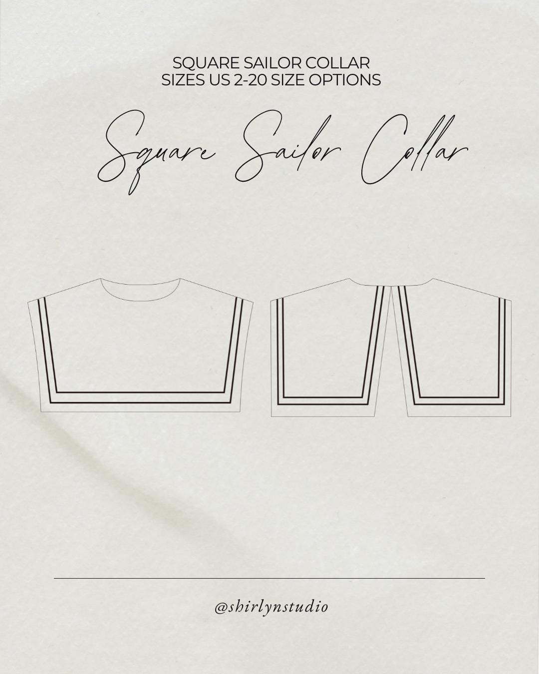 Square Sailor Collar PDF Sewing Pattern (US 2-20) - Etsy