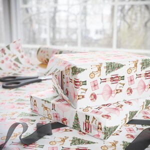 Nutcracker Ballet Christmas Gift Wrap, Holiday Gift Wrap, Festive Xmas Wrapping Paper, Ballet Lover Gift Wrap, Nutcracker Holiday Gift Wrap image 3