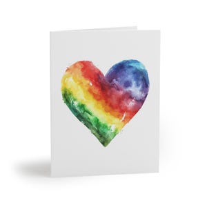 Packs de cartes coeur arc-en-ciel, Cartes de correspondance Pride, Cartes de voeux arc-en-ciel, Cartes coeur arc-en-ciel, Cartes de voeux Fierté et Cartes Happy Pride