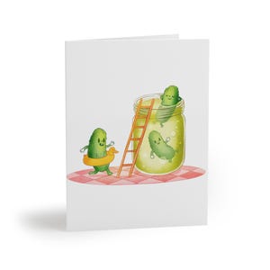 Playful Pickle Greeting Cards, Pickle Greeting Card, Funny Note Card Set, Pickles Note Card Set, Funny Greeting Cards, Cards for Anyone