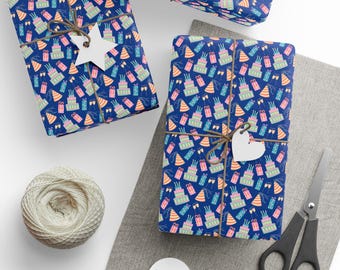 Gift Wrap, Birthday Wrapping Paper, Happy Birthday Celebration Party Decor, Festive Gift Wrap, Wrapping Supplies, Birthday Gift Paper