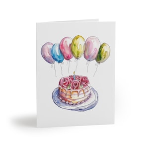 Birthday Greeting Card, Birthday Cake Card, Decorative Birthday Card, Blank inside note cards, Happy Birthday Card, Happy Burthday Card