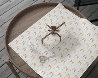 Elegant champagnepresentpapper, bröllopspresentpapper, Cheers presentpapper, champagnepresentpapper, guld- och vitt presentpapper