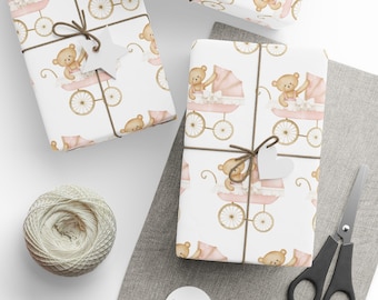 Baby Girl Gift Wrap, Its a girl Gift Wrap, Baby Shower Gift wrap, New baby Decor, Baby Girl Wrapping Paper, Baby Shower Girl, Girl Gift Wrap
