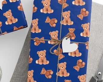 Papel de embrulho com estampa de ursinho de pelúcia, papel de embrulho fofo com ursinho, papel de embrulho com estampa de animais, papel de embrulho com ursinho de brinquedo fofo, papel de embrulho com ursinhos fofos