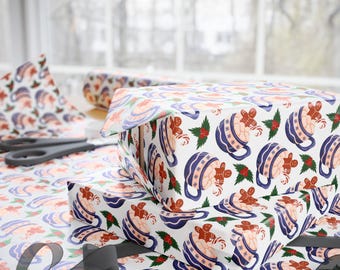 Christmas Gingerbread Paisley Wrapping Paper, Holiday Gift Wrap, Festive Xmas Packaging, Gingerbread Decorative Paper, Gift Wrapping