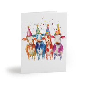 Cartão de aniversário engraçado com vacas, pacote de cartões de vacas, conjunto de cartões de aniversário, cartões de aniversário divertidos, cartões de notas engraçados, cartões de aniversário para qualquer pessoa, cartão fofo