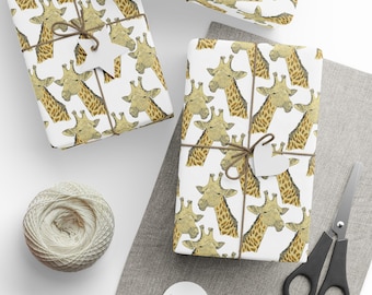 Giraffe Gift Wrap, Animal Lover Wrapping Paper, Zoo Theme Gift Wrap, Any Occasion Wrap, Giraffe Print gift wrap, Jungle gift wrap