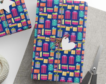 Colorful presents Birthday Gift Wrap, Happy Birthday Wrapping Paper, Birthday Decor, Birthday Wrapping supplies, Birthday Party Gift Wrap