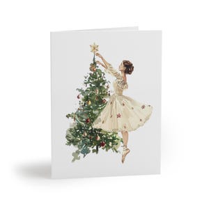 Nutcracker Ballet Christmas Note Cards, Holiday Stationery Set, Christmas Card Pack, Festive Greetings Card Set, Ballet Christmas Cards
