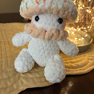 Crochet Marigold Mushroom Fidget Pop