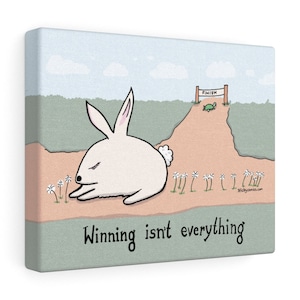 The Tortoise and the Hare &quot;Winning Isn&#39;t Everything&quot; Motivational / Demotivational Cartoon Wall Art by Christiann MacAuley
