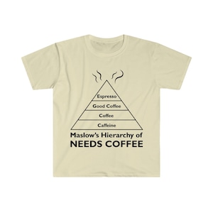 Maslow&#39;s Hierarchy of Needs Coffee - Sticky Comics Unisex Tee