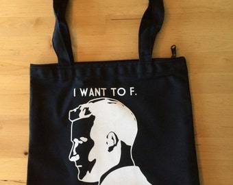 I Want To F. Scott Fitzgerald Zippered Shoulder Tote