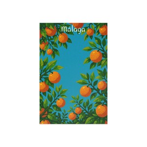 Postcard, Vintage Style Travel Postcard, Málaga Cartoon Art, Photography Inspired Design, Souvenir Cards, Retro Post