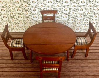 Vintage Shackman Bauernhaus/Cottage Esstisch und 4 Stühle 1:12