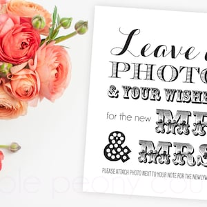 Photo Guest Book Wedding Sign Decoration Frame Instant Download