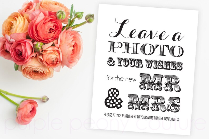 Photo Guest Book Wedding Sign Decoration Frame Instant Download image 1