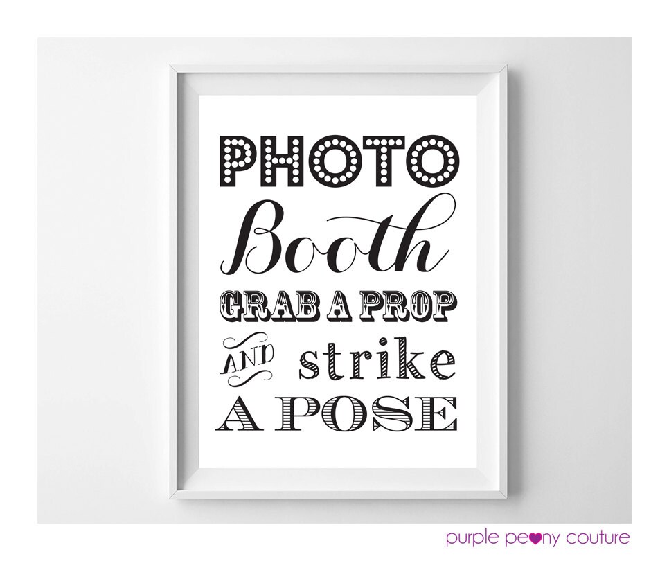 Photo Booth Prop Sign Printable Wedding New Years Eve INSTANT - Etsy