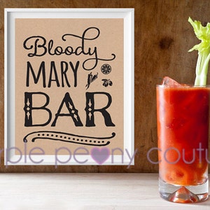 Printable Bloody Mary Bar Sign Poster Digital Brunch Bridal Shower Birthday Decoration INSTANT DOWNLOAD image 3