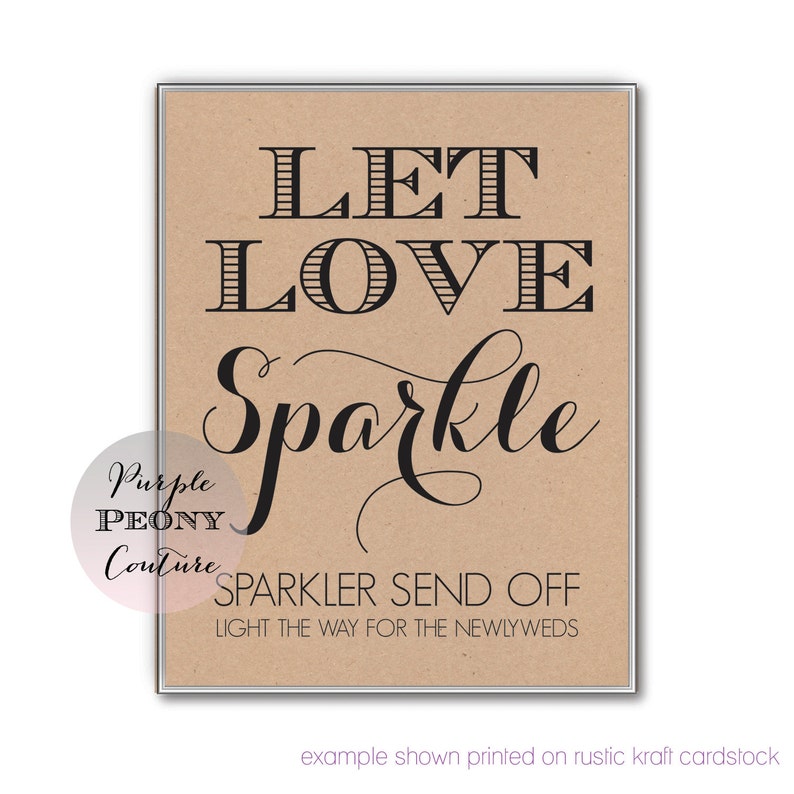 Printable Wedding Sparkler Send Off Sign INSTANT DOWNLOAD 8x10 Digital Print Poster image 3