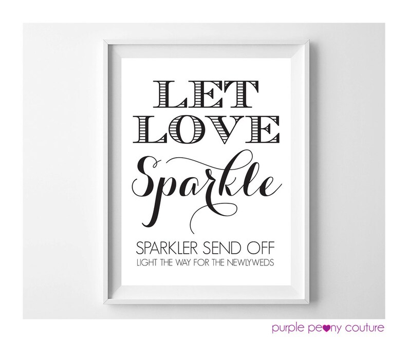 Printable Wedding Sparkler Send Off Sign INSTANT DOWNLOAD 8x10 Digital Print Poster image 2