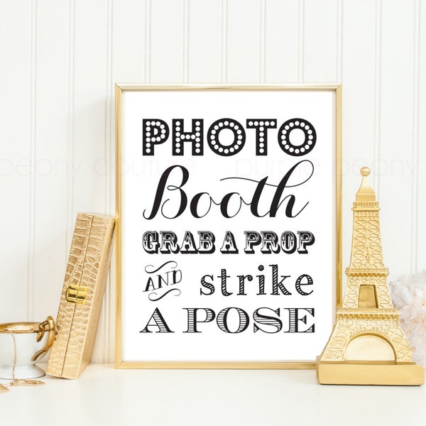 Photo Booth Prop Sign Printable Wedding New Years Eve INSTANT DOWNLOAD Photobooth 8x10 DIY