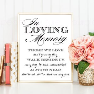 In Loving Memory Wedding Sign Memorial Table Frame 8x10 Printable PDF INSTANT DOWNLOAD