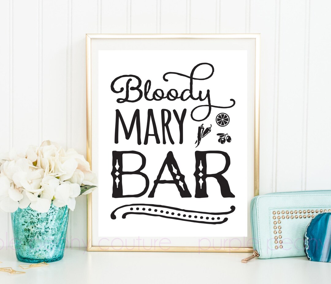 Printable Bloody Mary Bar Sign Poster Digital Brunch Bridal Shower ...